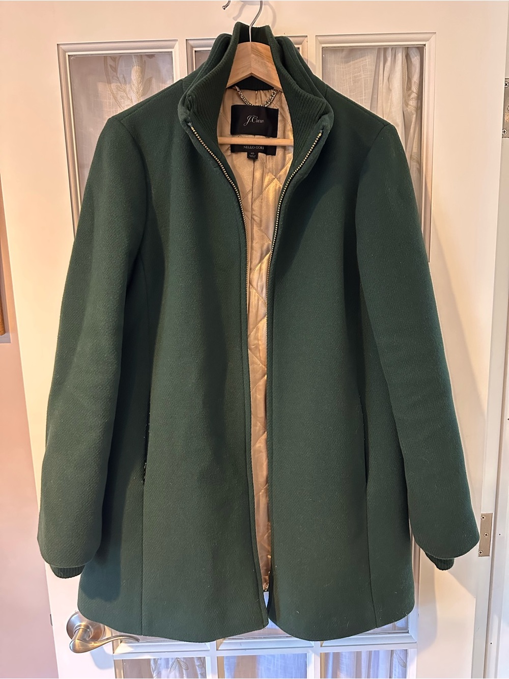 J. Crew women's Dark Green wool coat